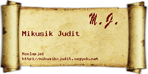 Mikusik Judit névjegykártya